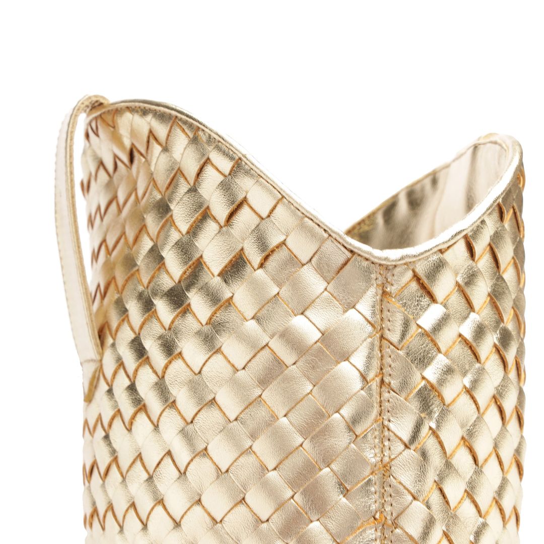Ella Woven Metallic Leather Boot #5