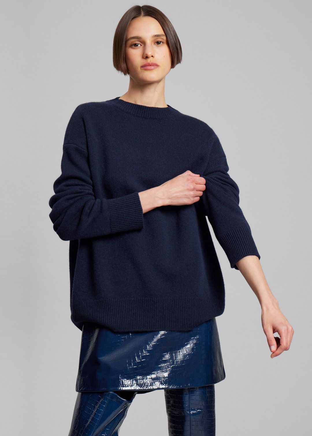Rafaela Padded Knit Sweater - Navy #6