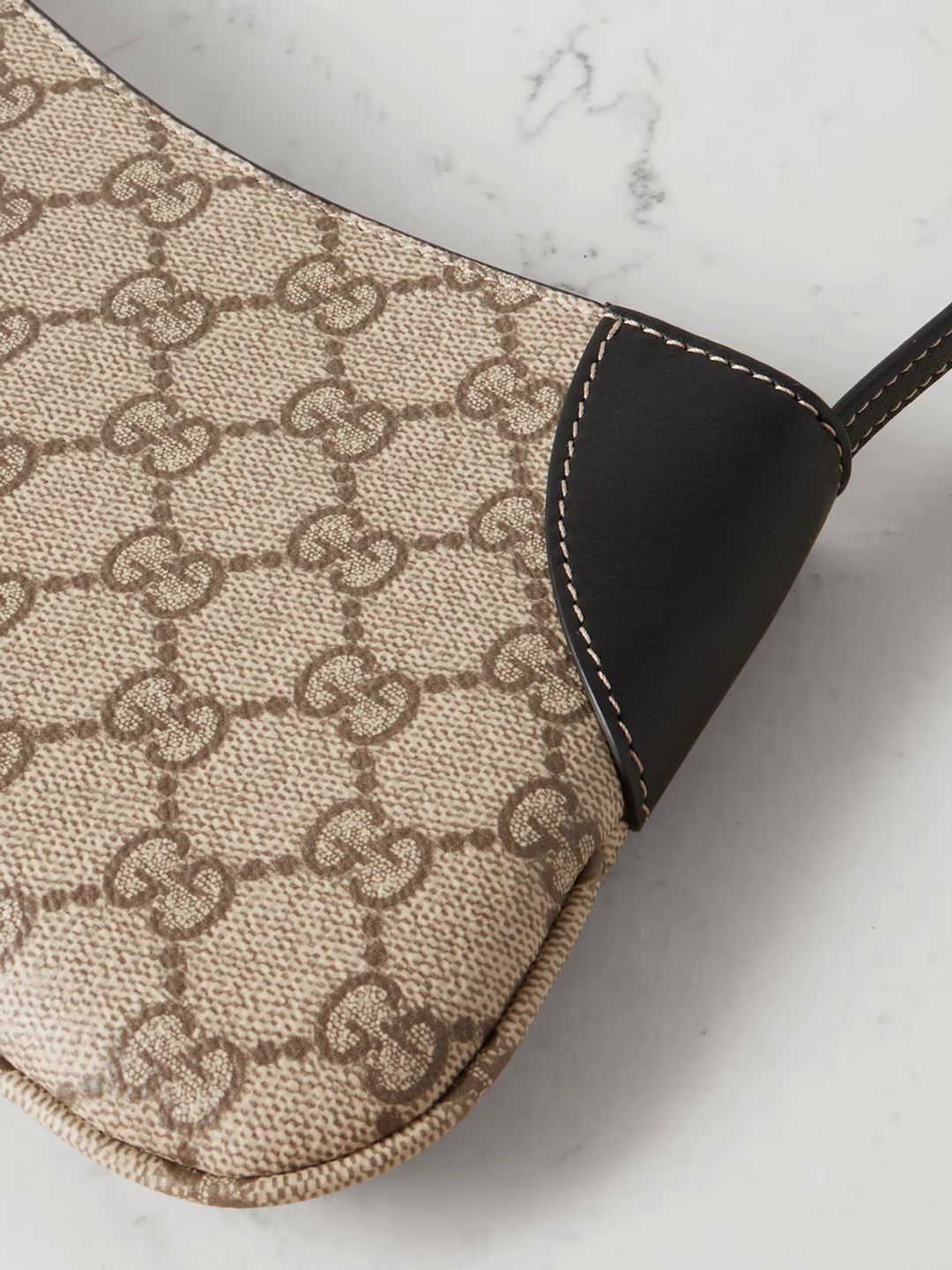 GG Emblem mini leather-trimmed printed coated-canvas shoulder bag #4