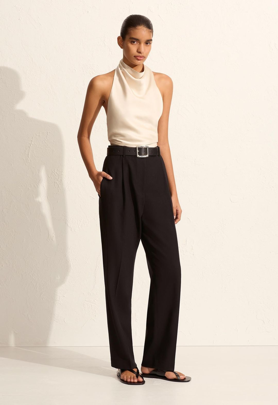 Satin Scarf Blouse - Ivory #3
