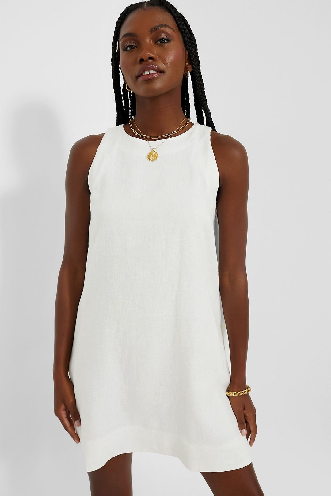 White Linen Pauline Dress #3