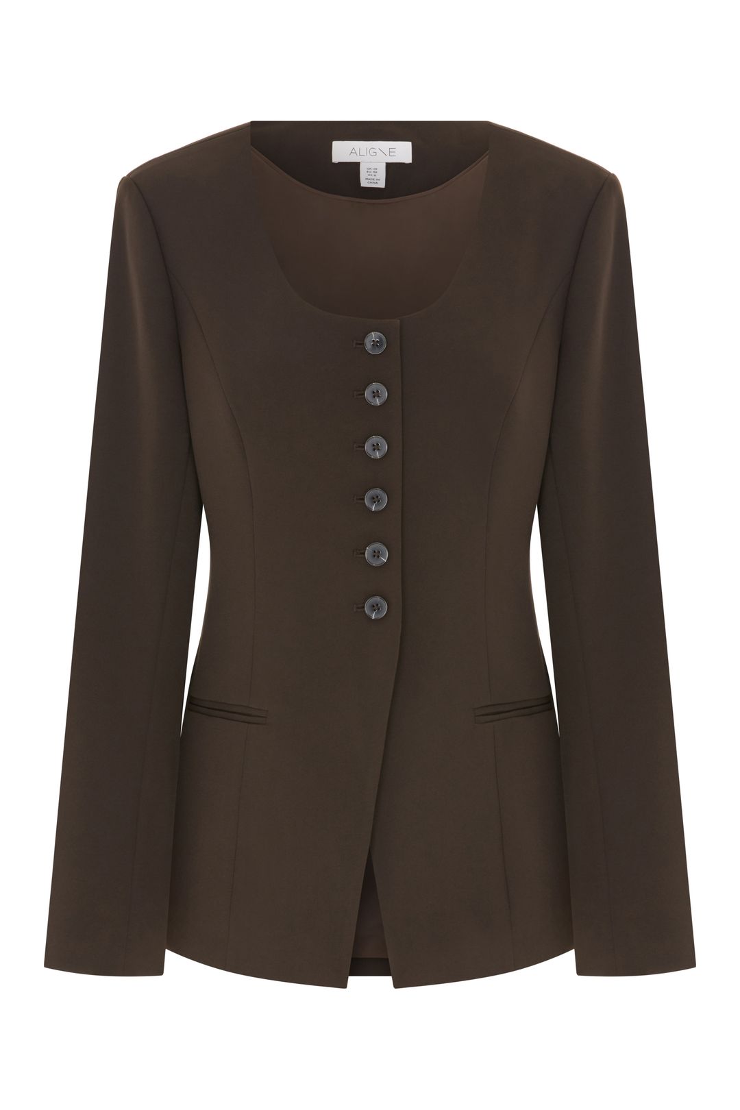 Daphne Scoop Neck Waisted Blazer #5