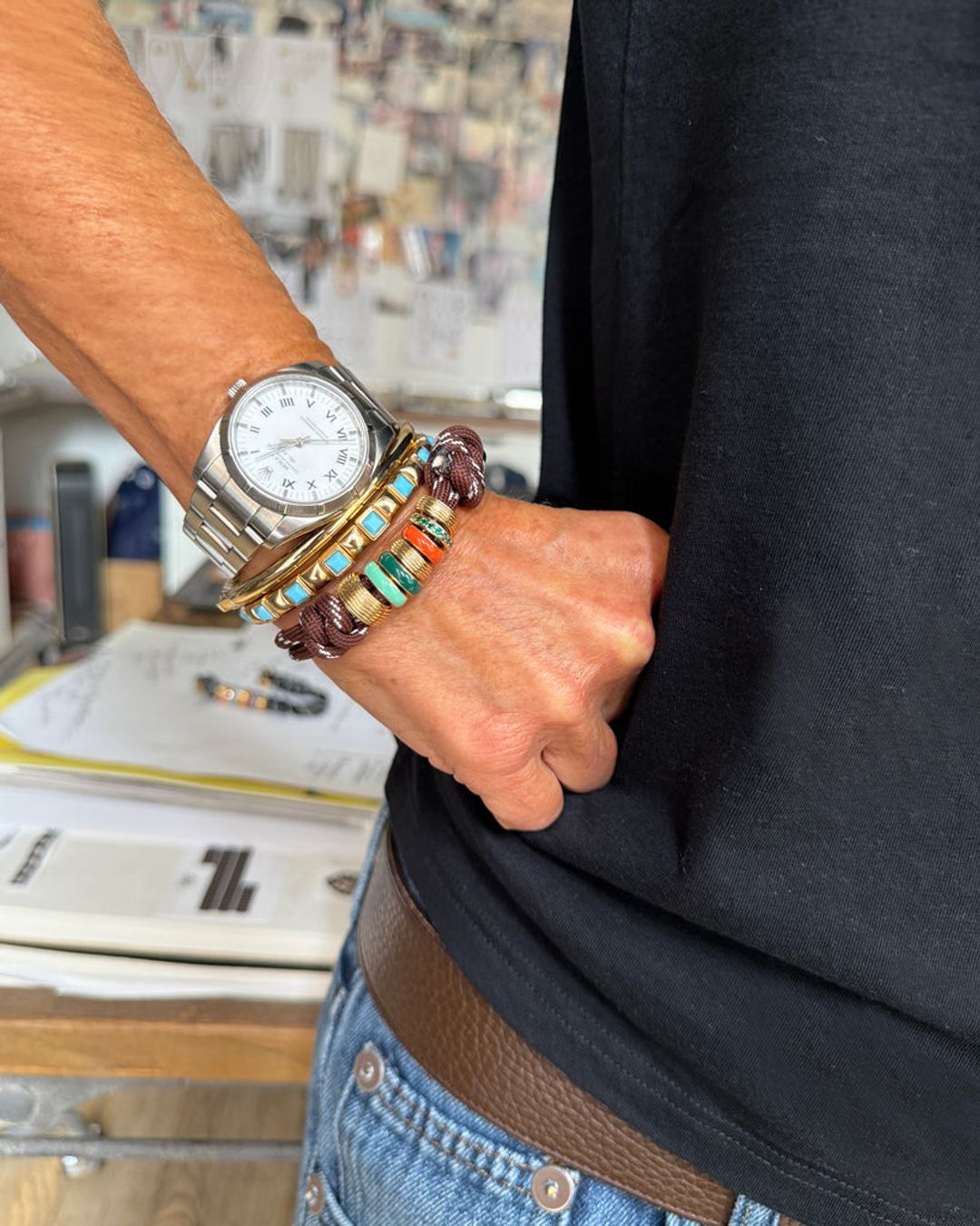 The Super Size Happy Cord Bracelet x 1 Brown #2