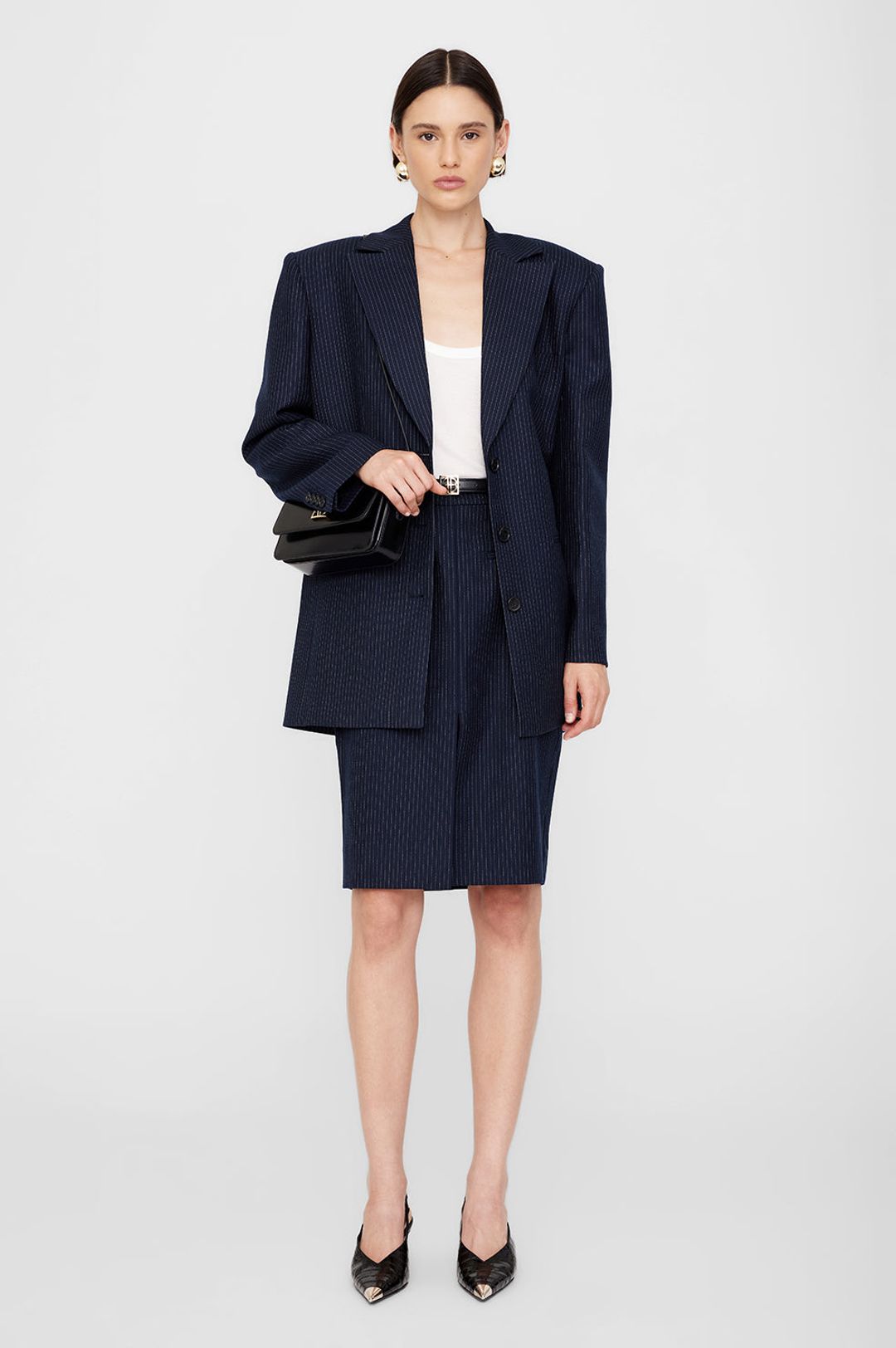 Kora Skirt - Navy Pinstripe #5