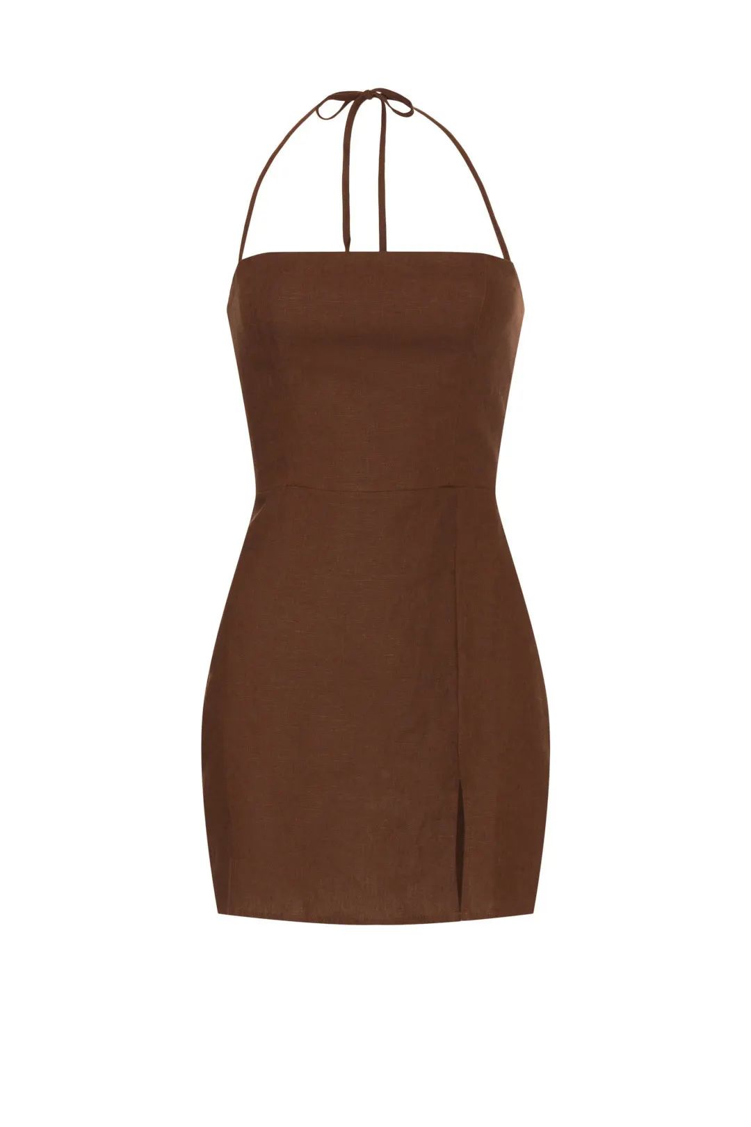 Linda Linen Dress in Brown