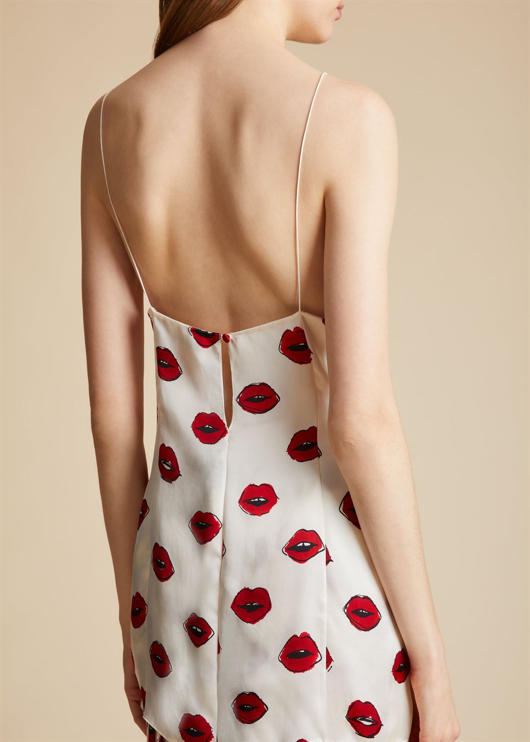 The Grisella Top in Cream with Red Lip Print #4