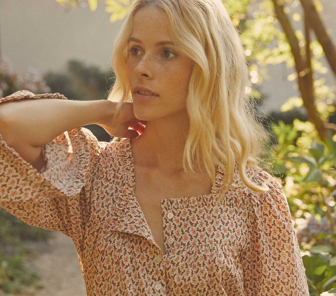 HMD -- LUNARIA TOP -- CREAM WINTER DITSY #5