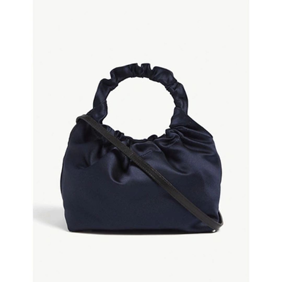 Double Circle Satin Tote In Navy Pld #3