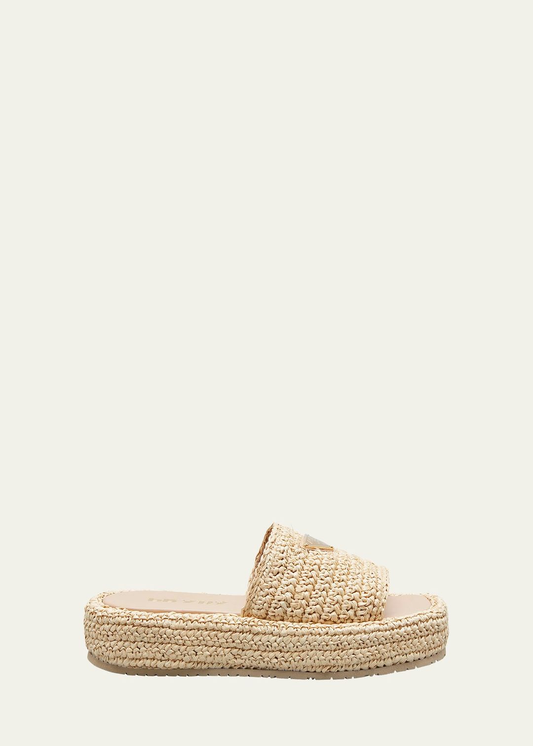 Raffia Single-Band Platform Slides