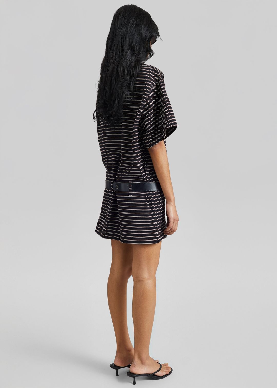 Hemse T-Shirt Dress - Black Multi Stripe #6
