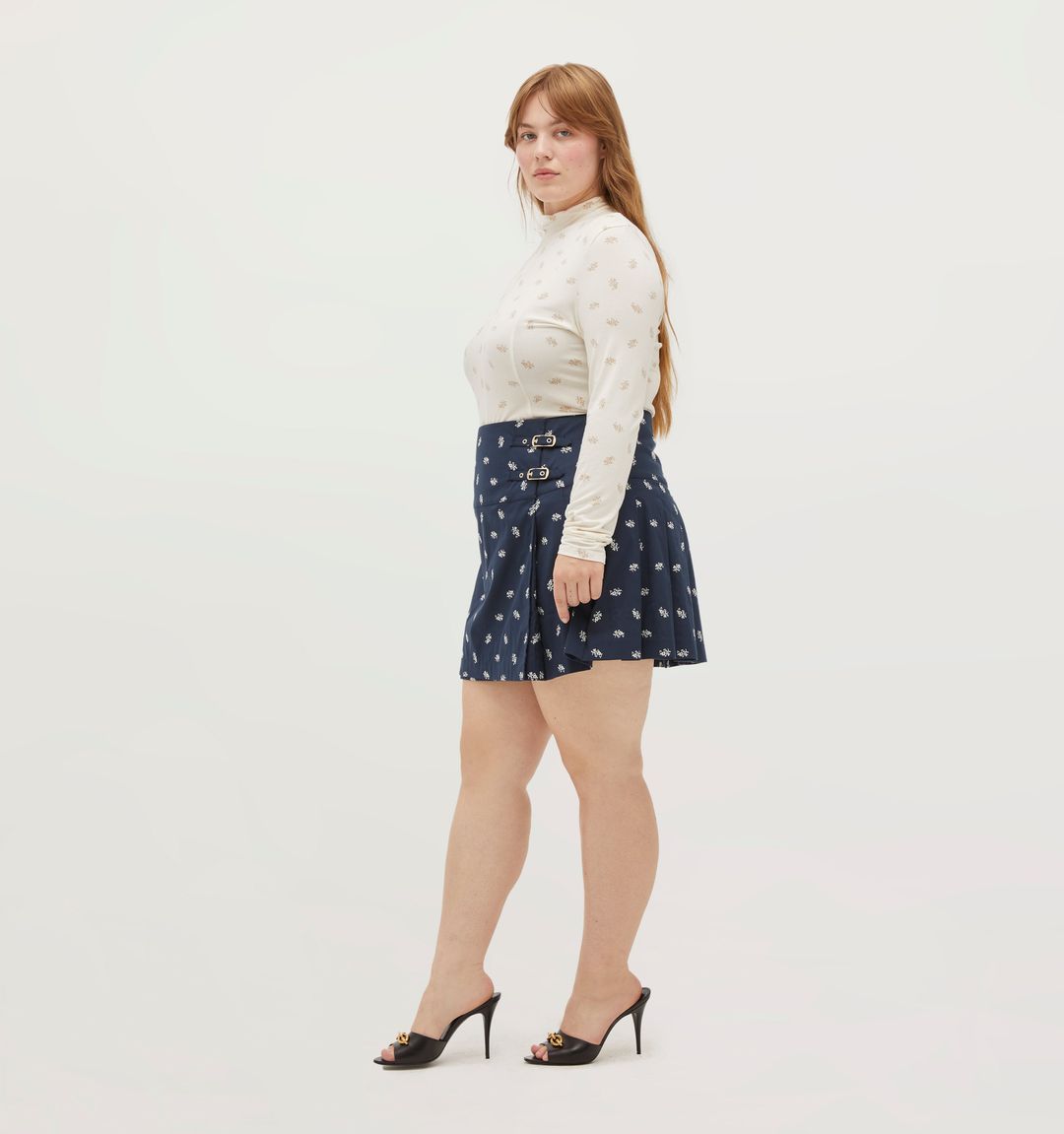 The Inola Skirt - Navy Autumn Paisley #4
