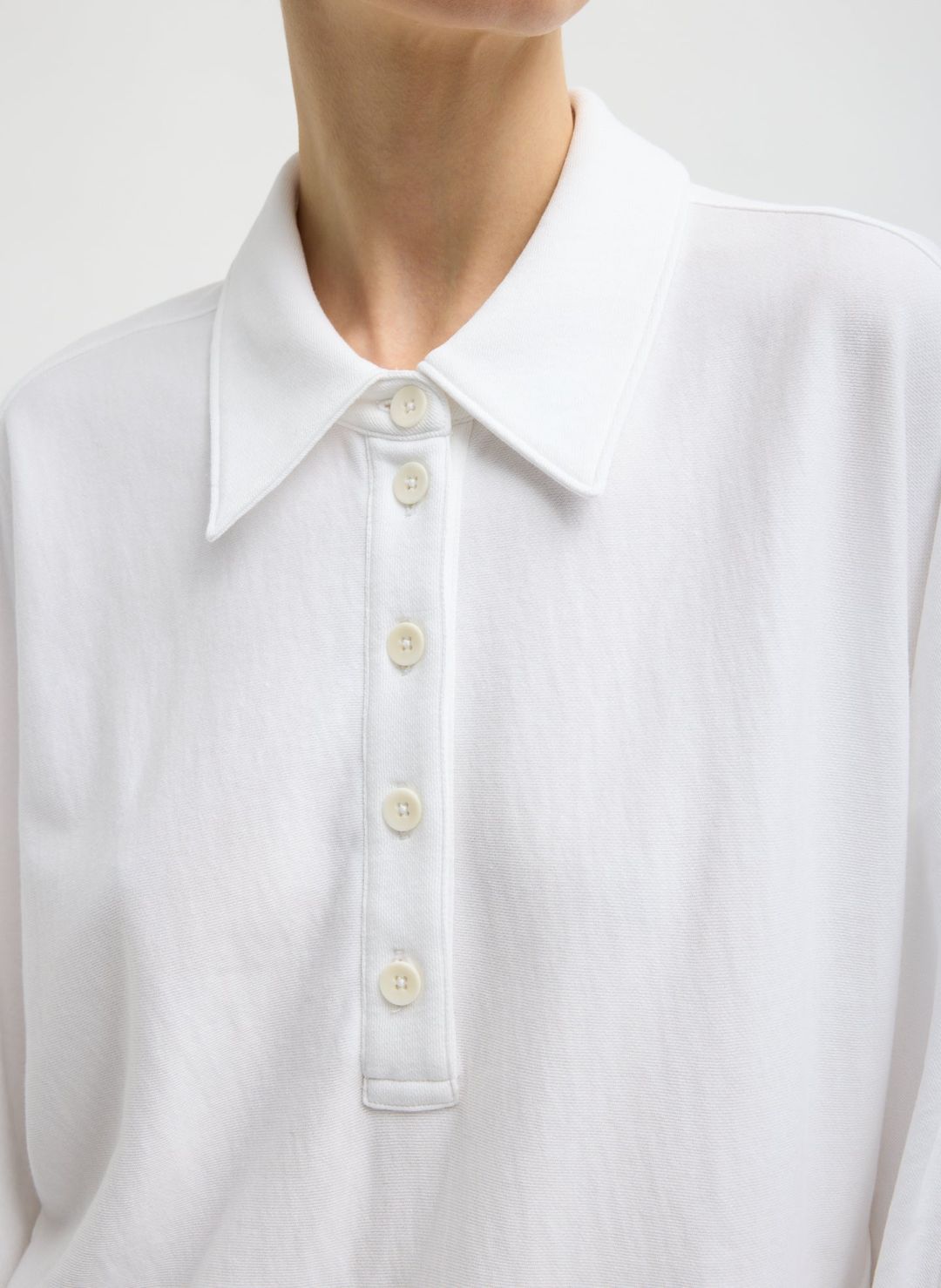 Light Weight Sweatshirting Polo Collar Sweatshirt #5
