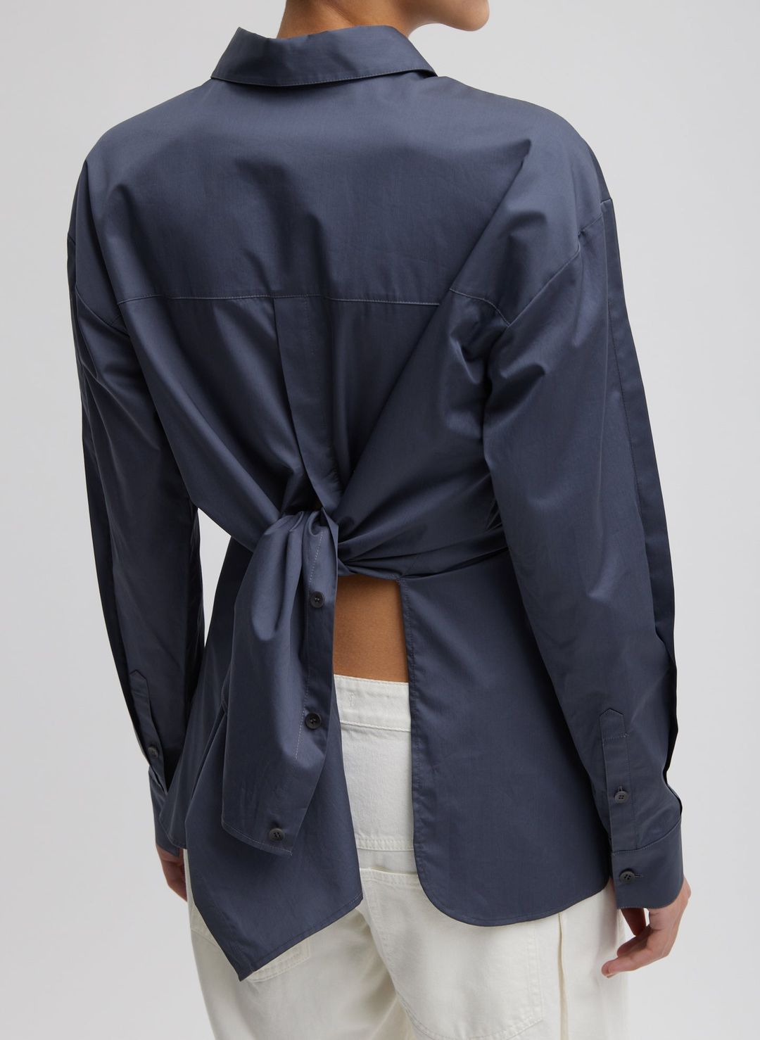 Eco Poplin Shirt With Tucked Sleeve #5