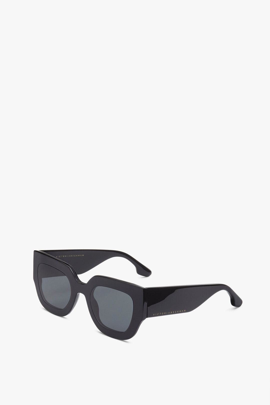 Wide Flat Square Sunglasses in Black #2