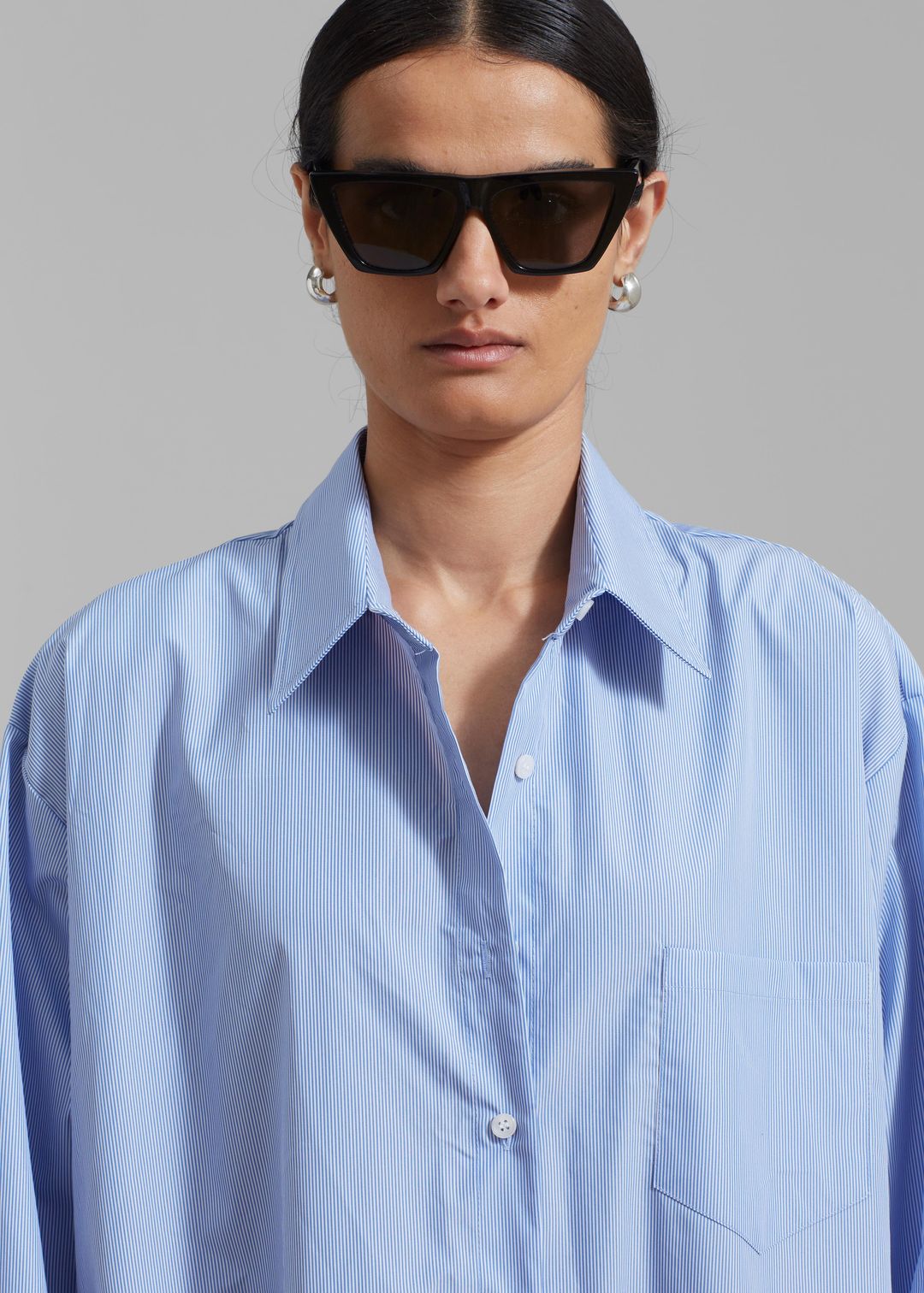 Avery Shirt Dress - Blue Stripe #4