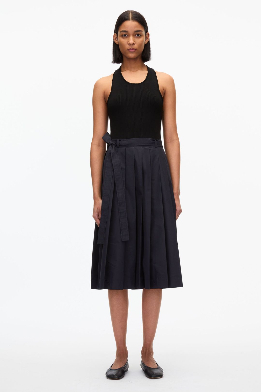 Knife Pleat Belted Skirt #7