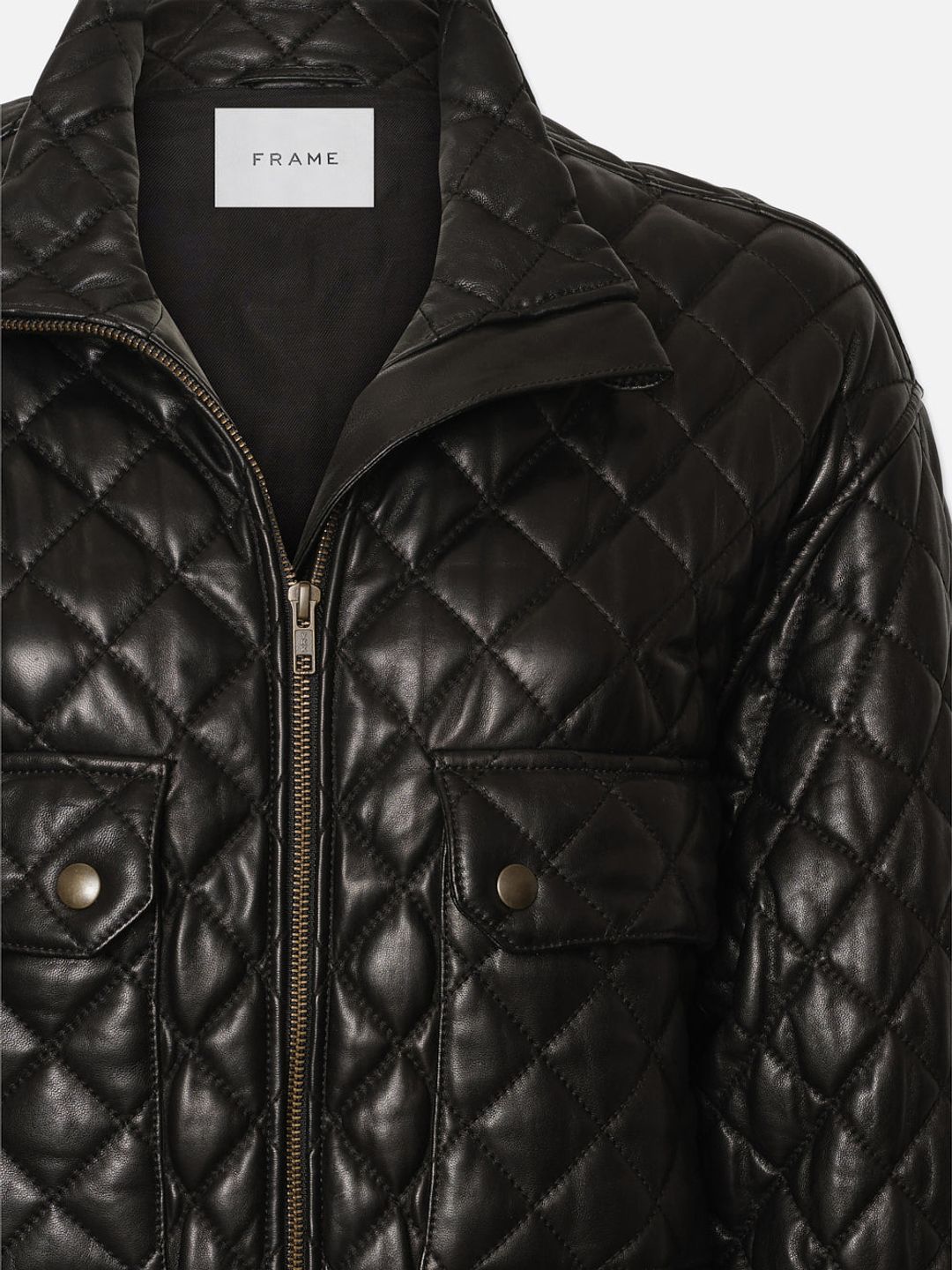 Leather Quilted Parka -- Black #4