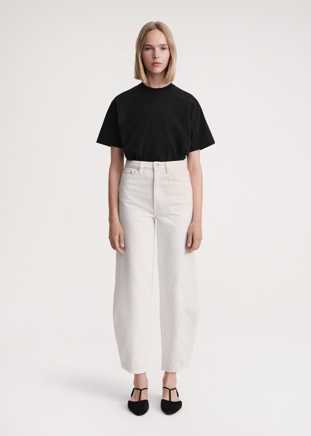 Barrel leg denim off-white