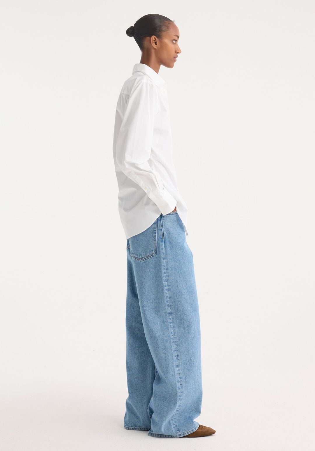 Poplin shaped shirt | optic white #4