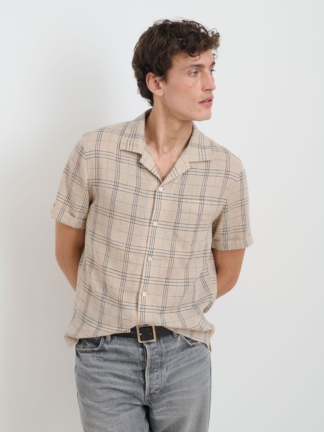 Camp Shirt In Flax Plaid #5