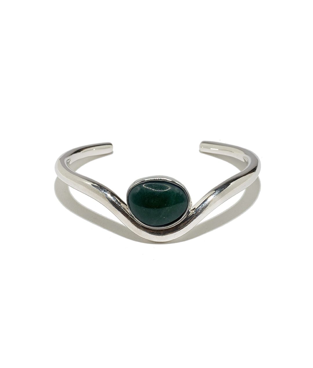 Delta Cuff in Silver & Green Agate