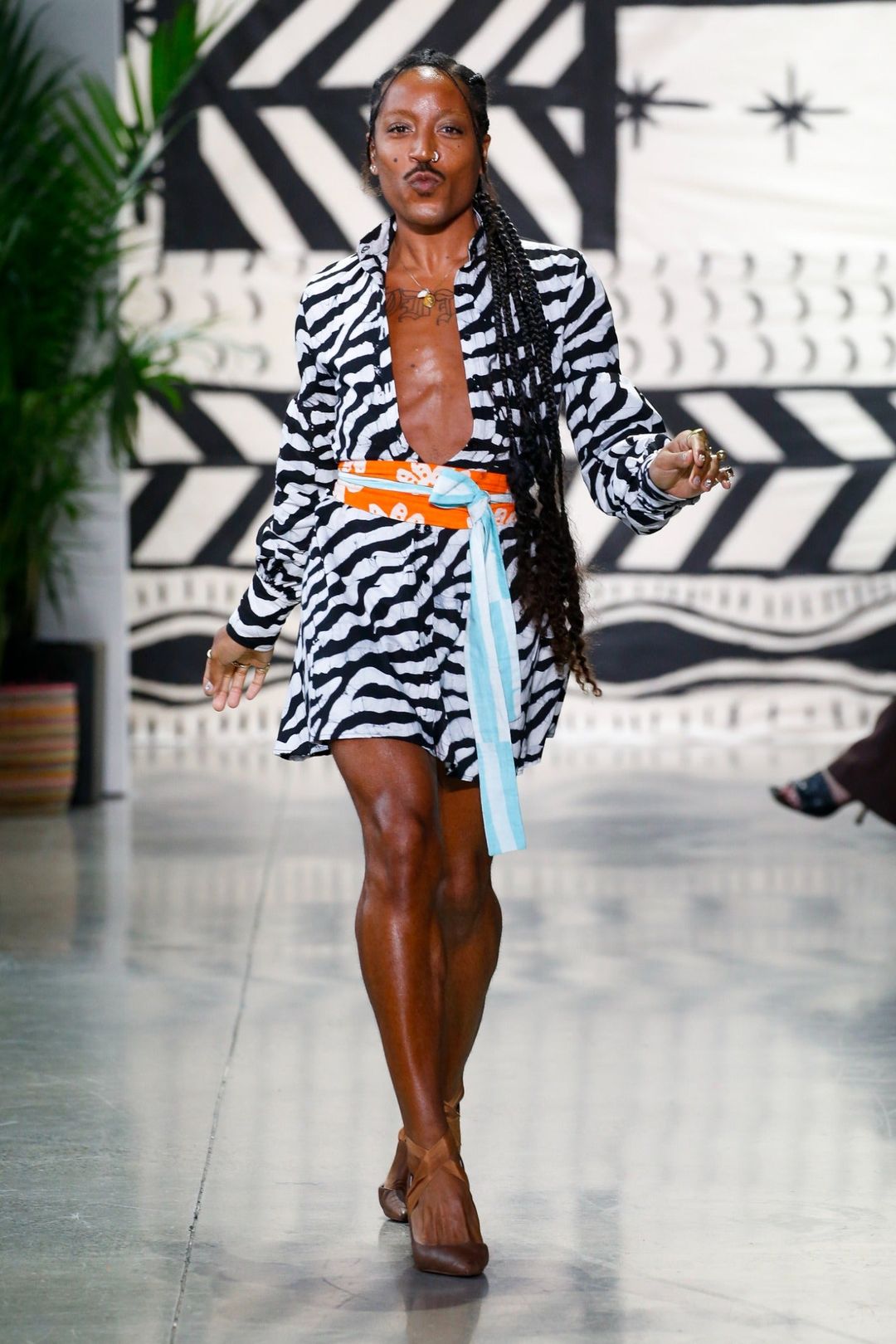 Hand-Batik Cotton Blouson Sleeve Mini Dress [Pre-Order