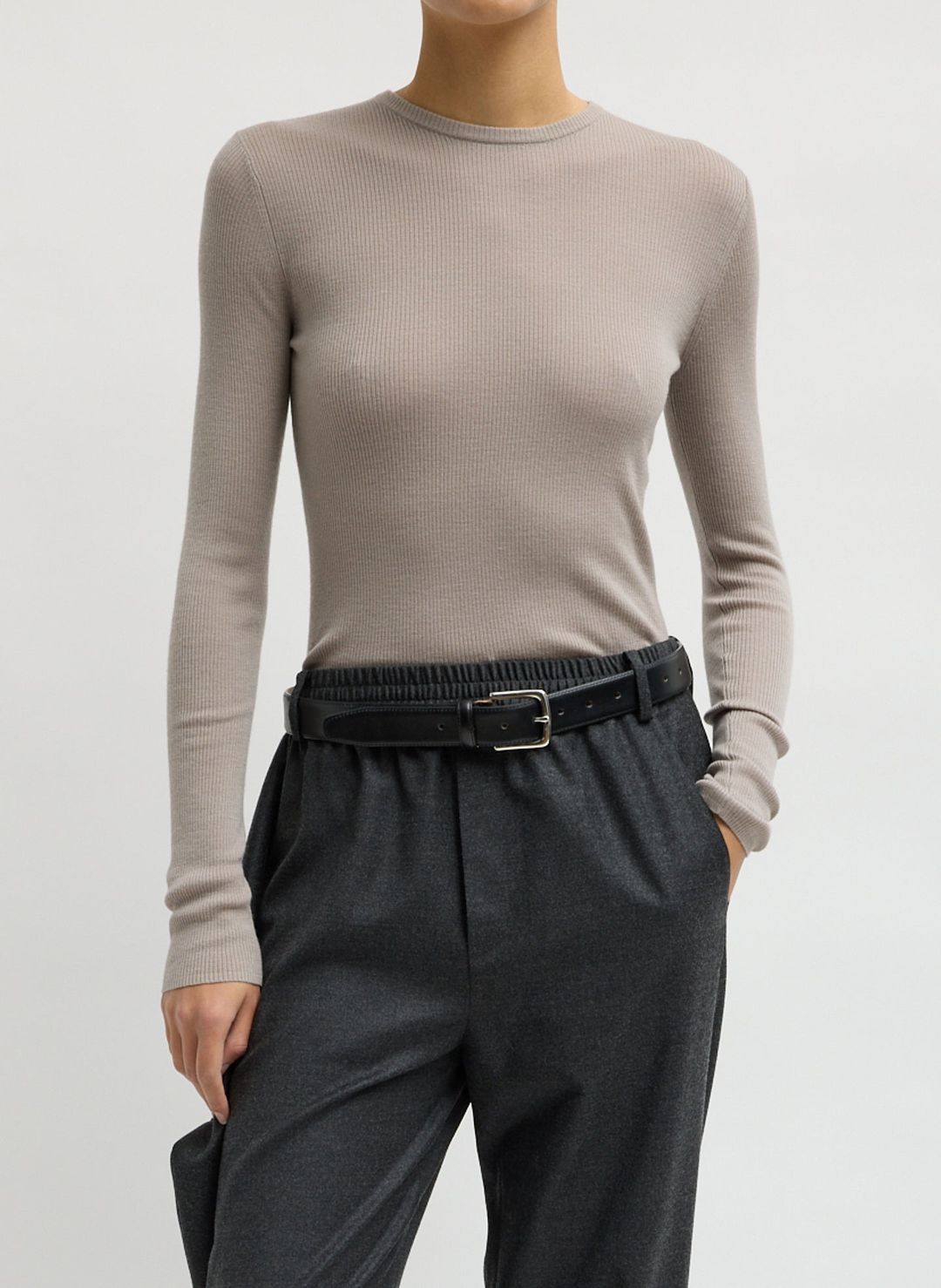 Feather Weight Ribbed Crewneck