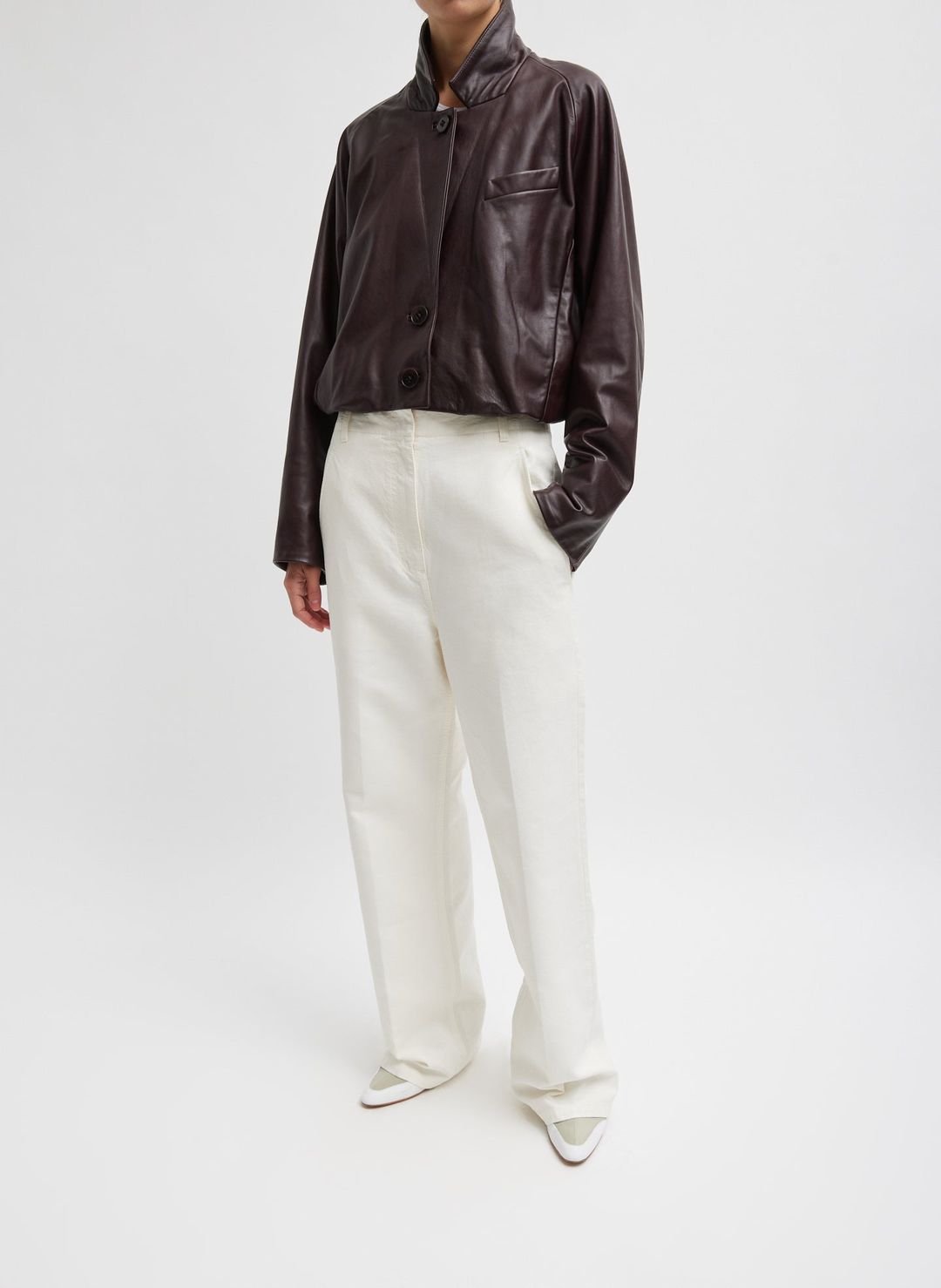 Distressed Garment Dyed Cotton Dobby Barry Jean