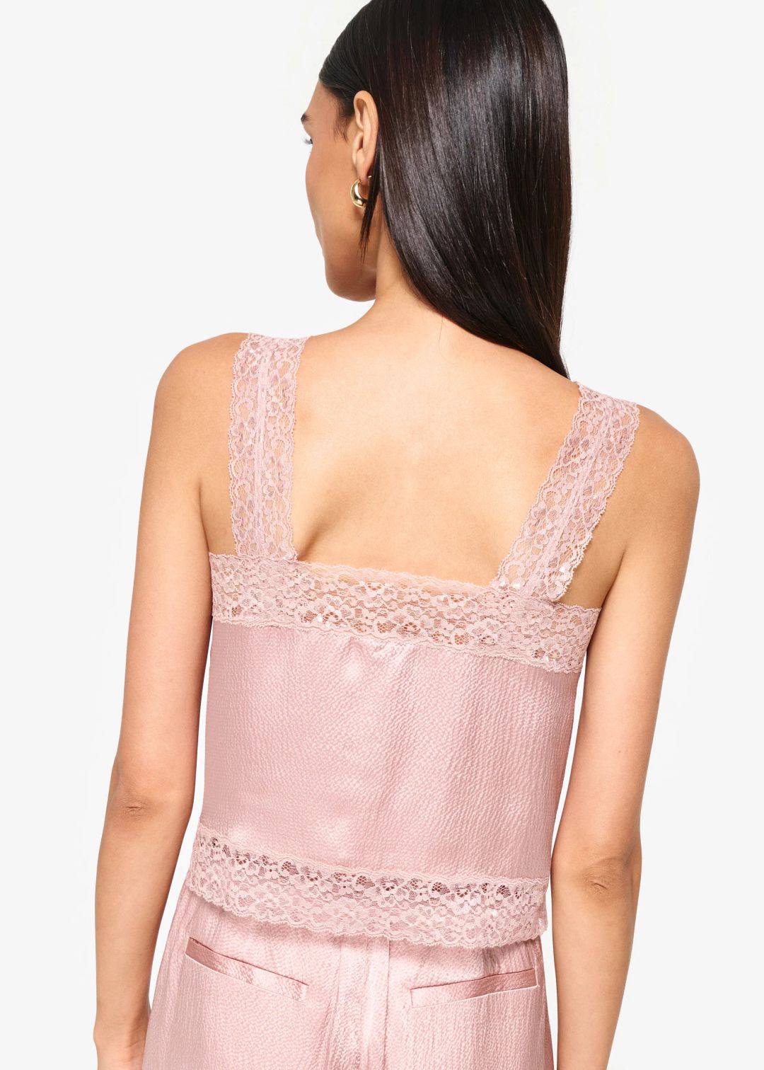 Tannis Hammered Silk Cropped Camisole Begonia #3