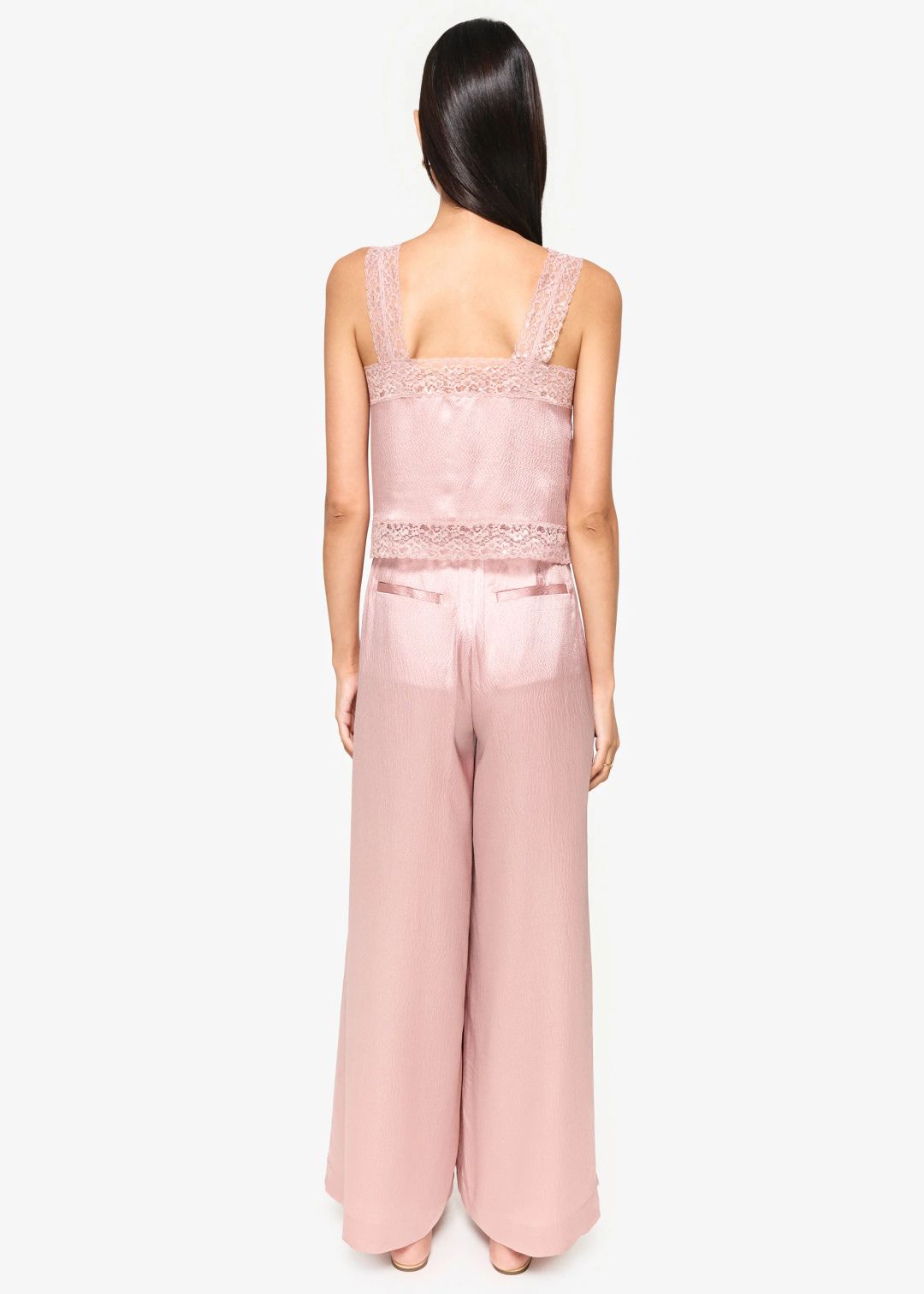 Tannis Hammered Silk Cropped Camisole Begonia #4