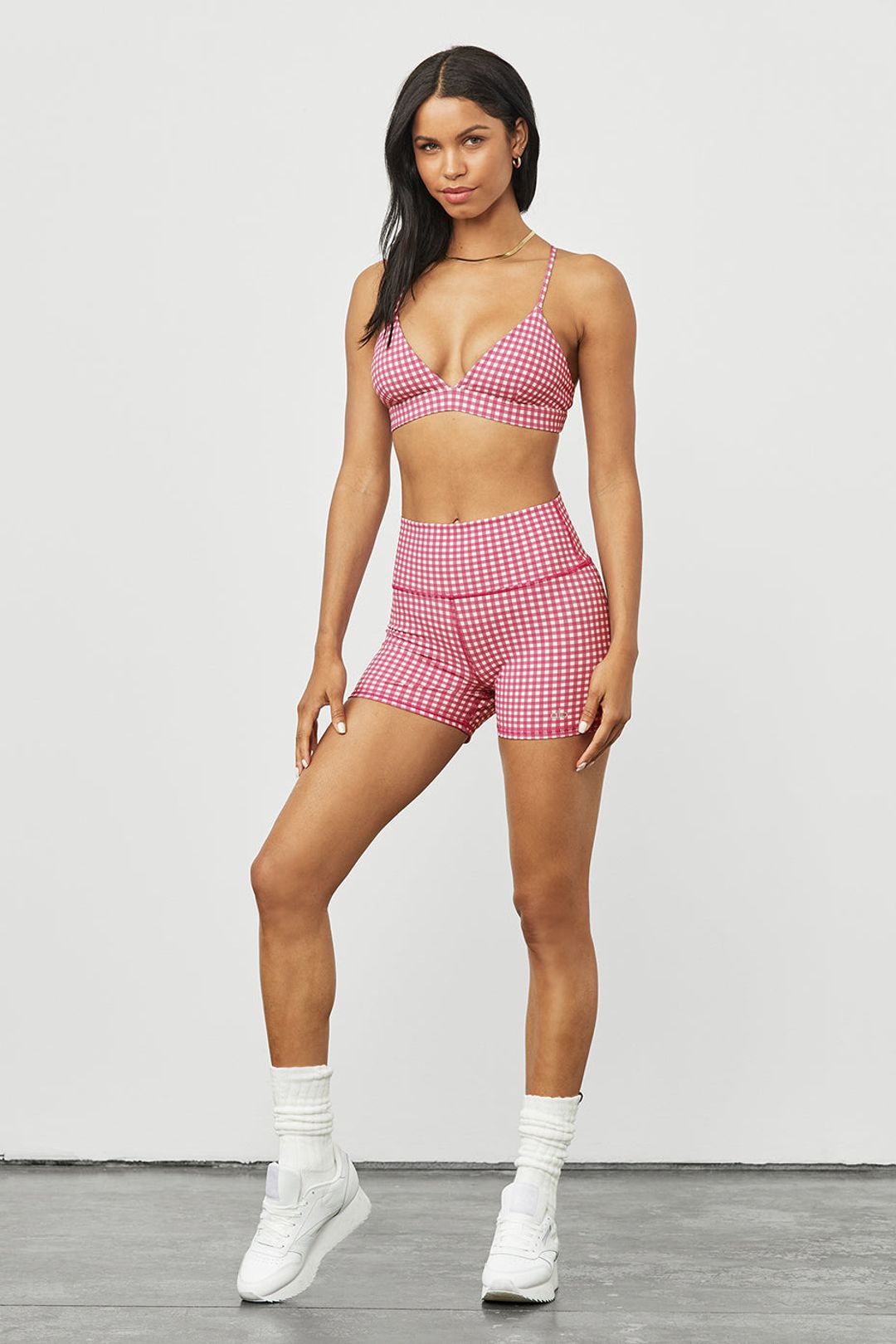 4" Vapor High-Waist Gingham Short - Raspberry Sorbet #9