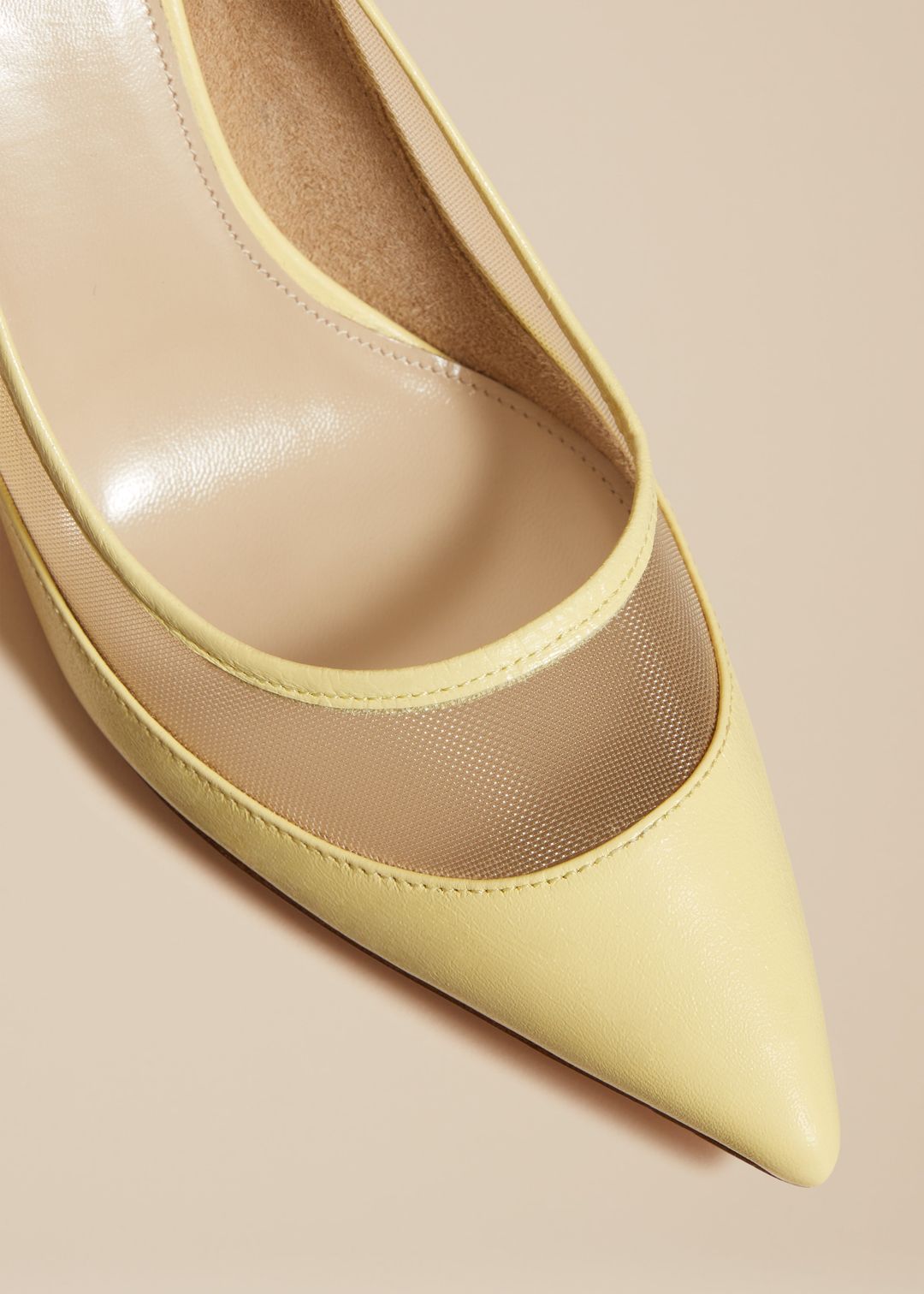 The River Mesh Pump in Pale Yellow Leather #4
