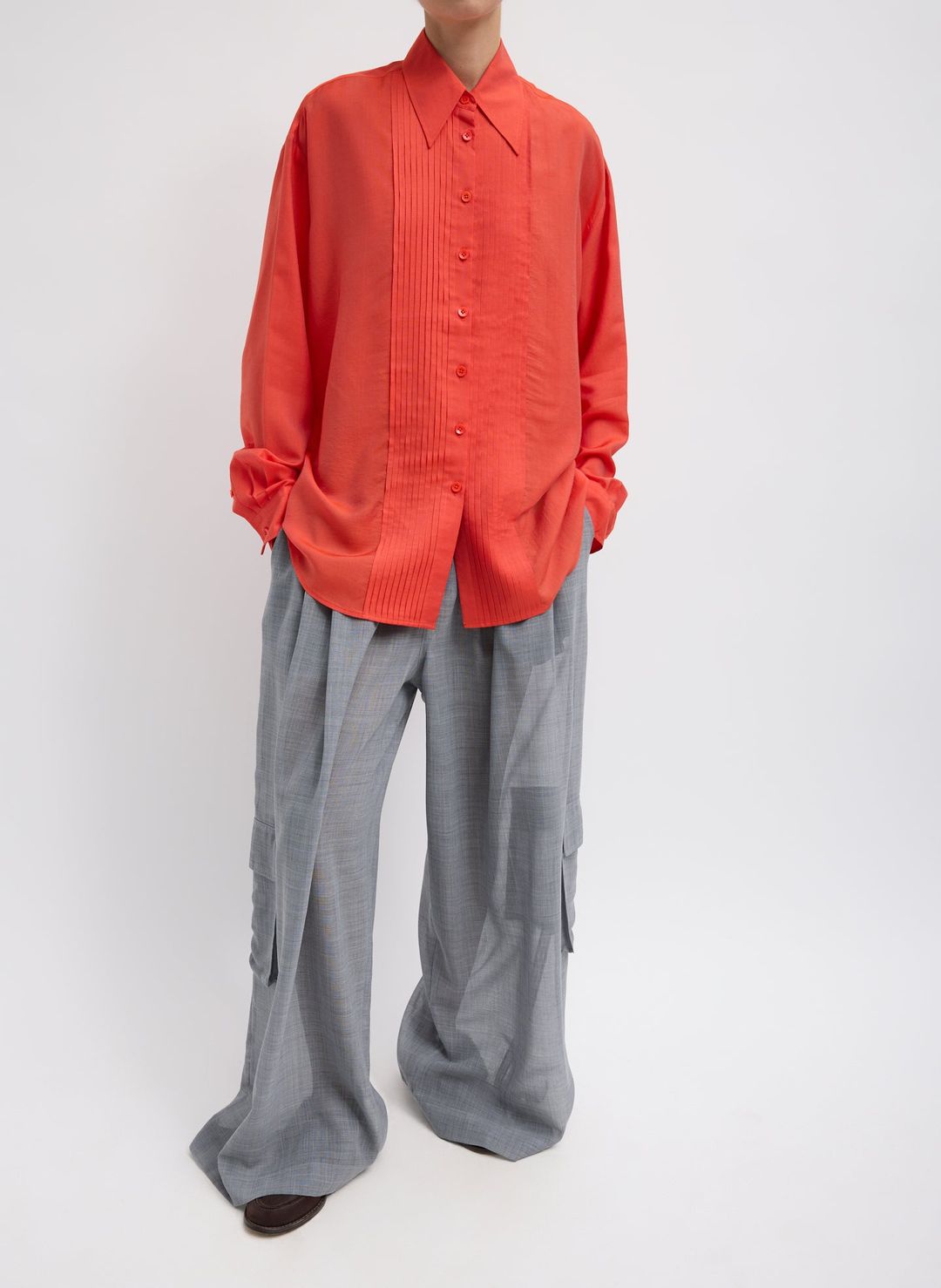 Silk Voile Easy Pintucked Shirt #4