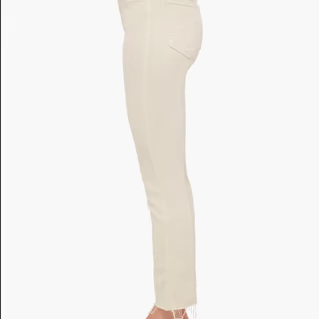 High Waisted Rascal Ankle Fray Jeans Play Date (Cream/Off White) #4
