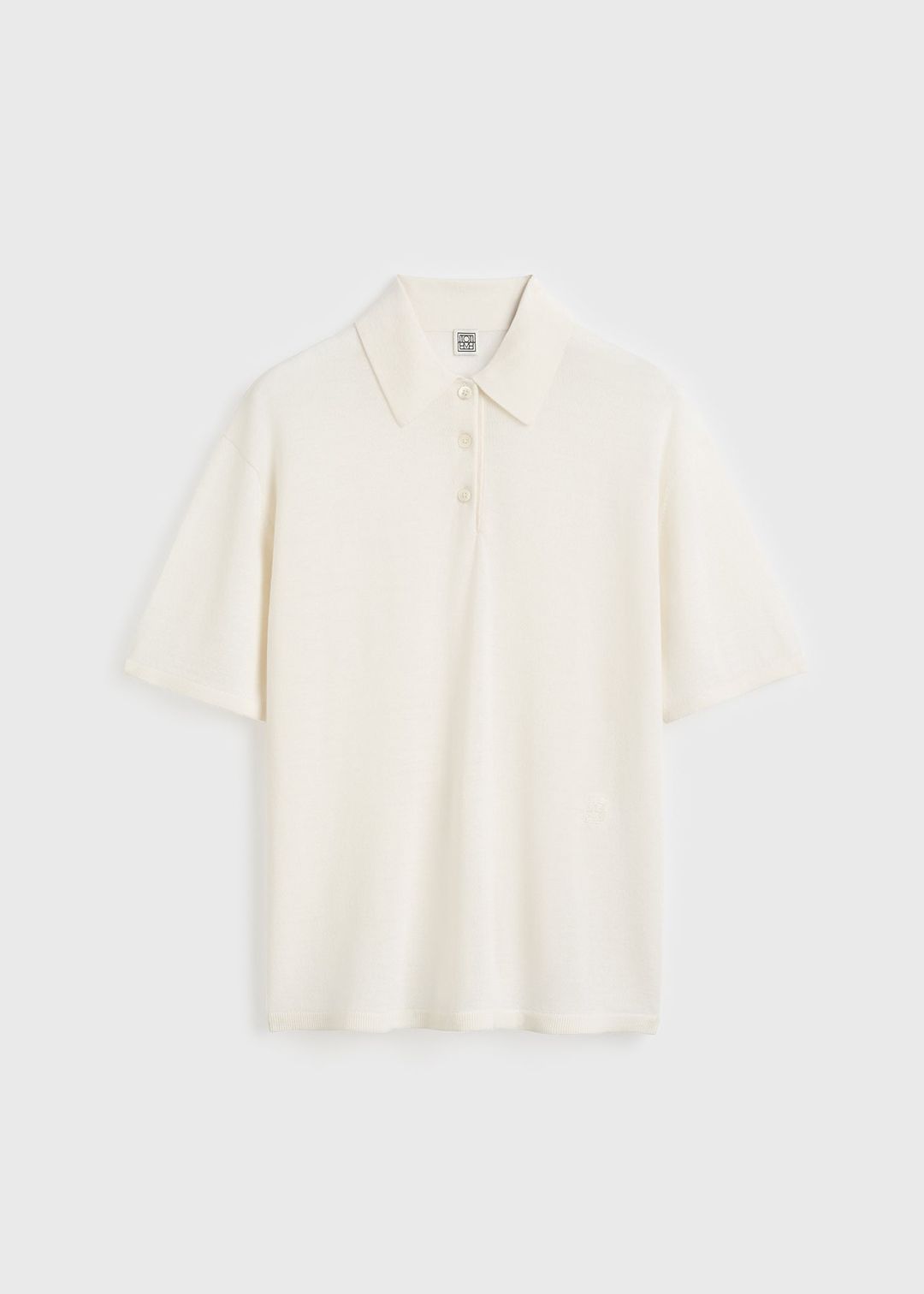 Wool-silk polo shirt white petite #6