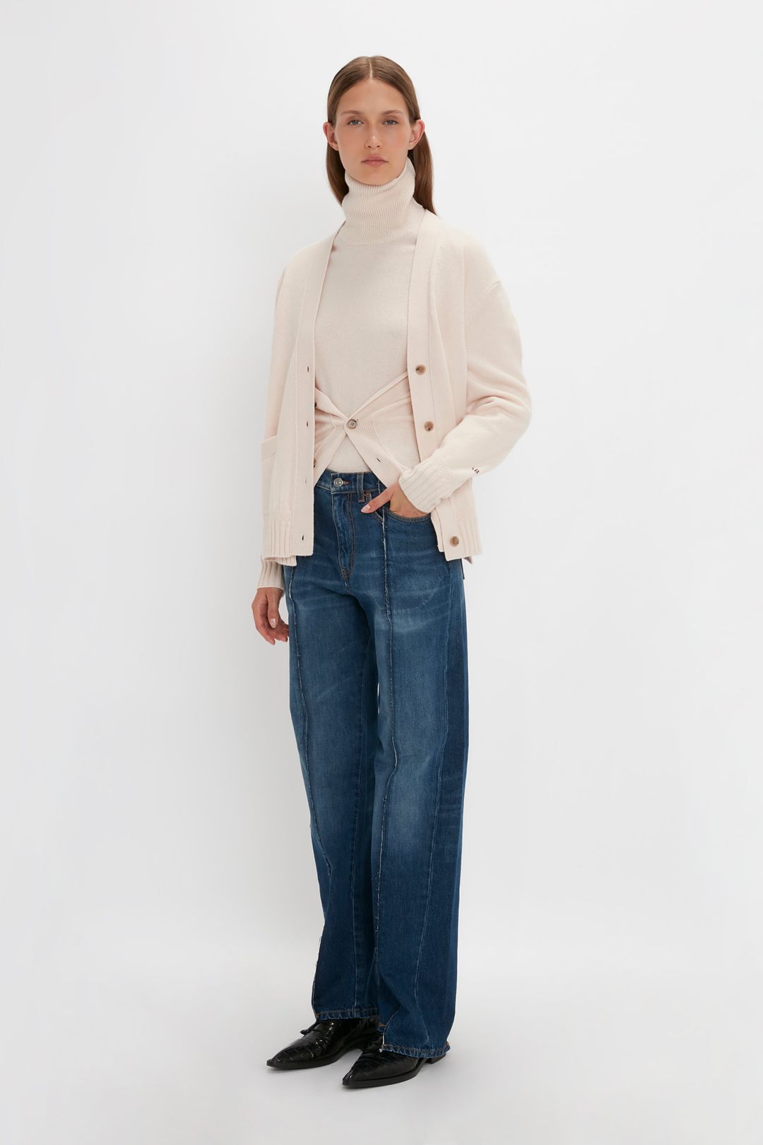 Double Layer Cardigan in Ivory #6