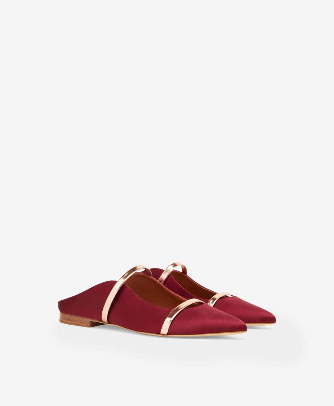 Maureen Flat - Wine Rose Gold Satin Flat