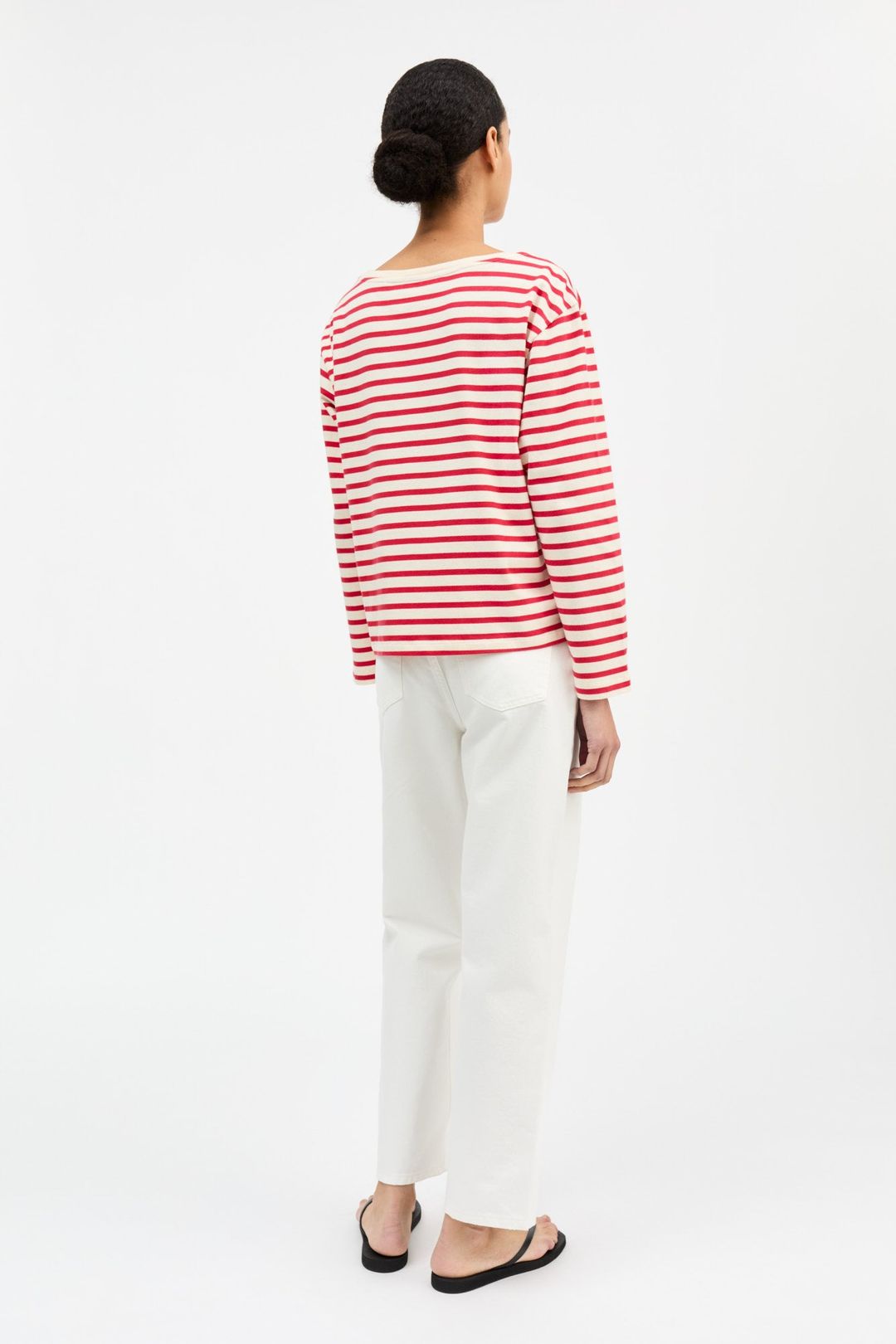 Marron oversized blouse - Off white/Red stripe #4