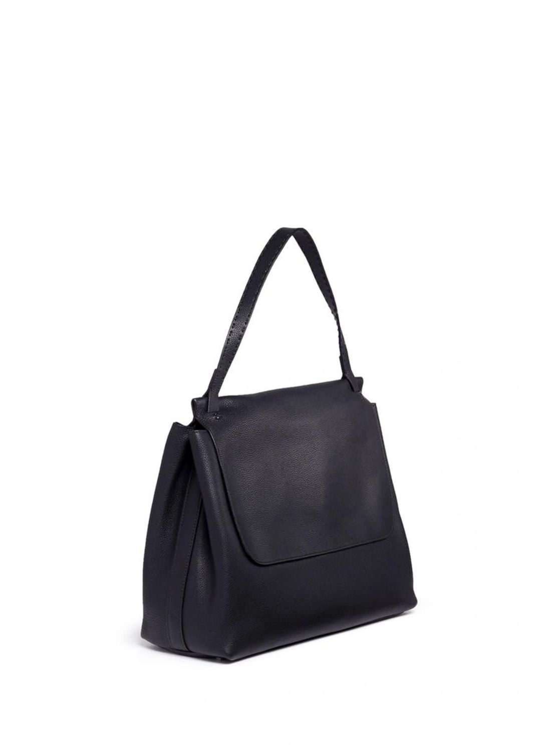 Top Handle 14 Leather Flap-top Shoulder Bag In Black Pld