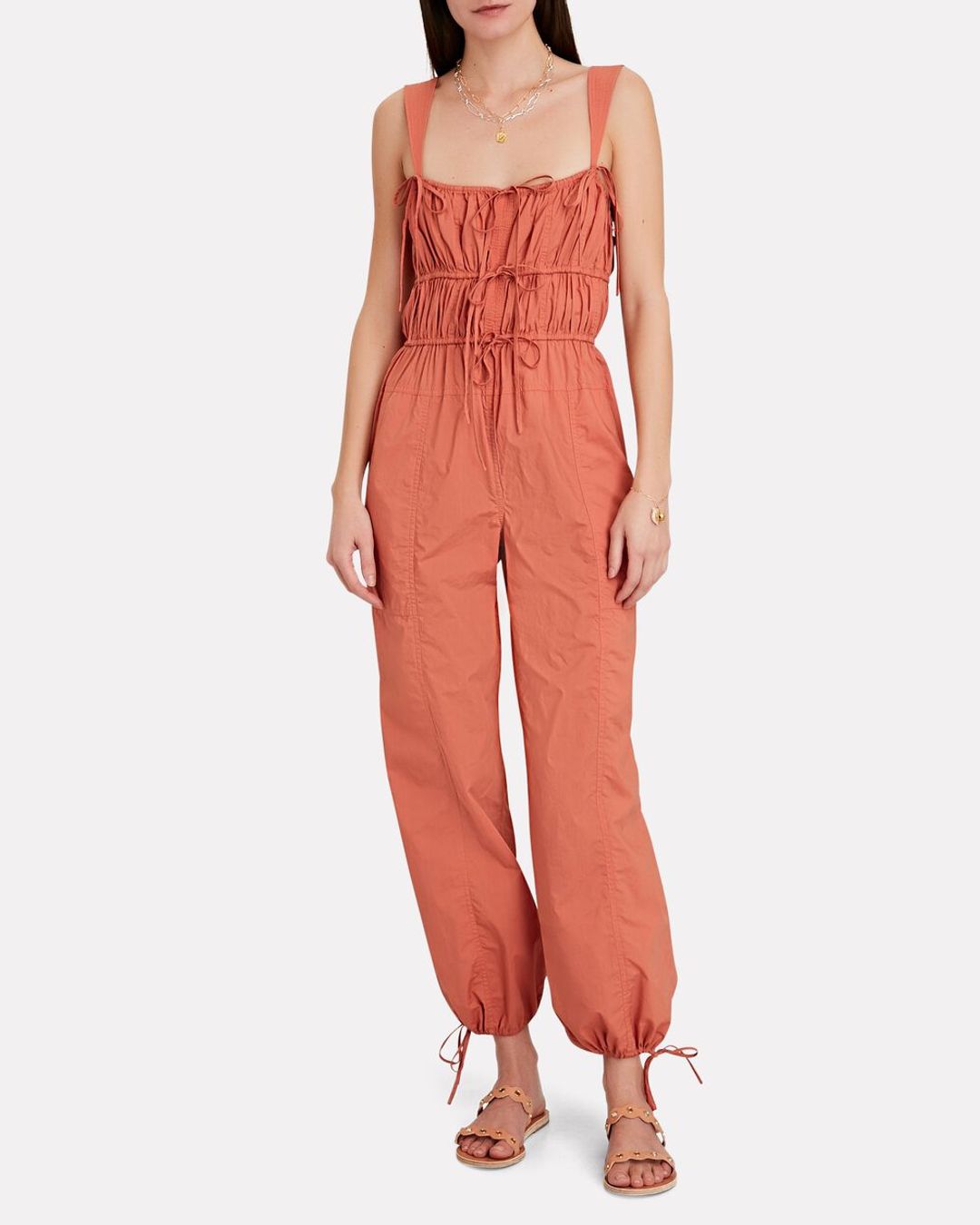 Tatum Drawstring Jumpsuit in Orange #2