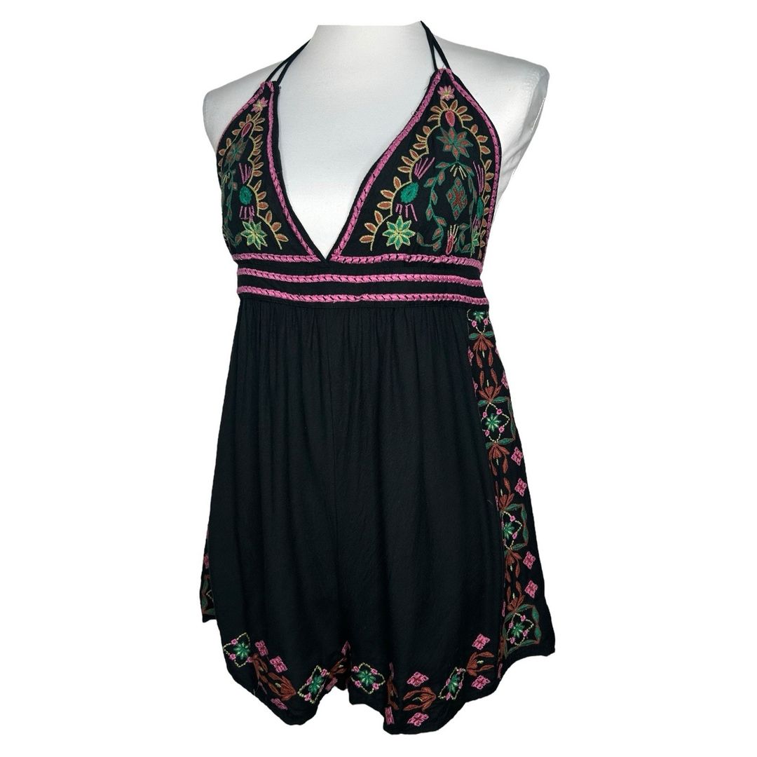 Urban Outfitters Floral Black and Purple Romper #5