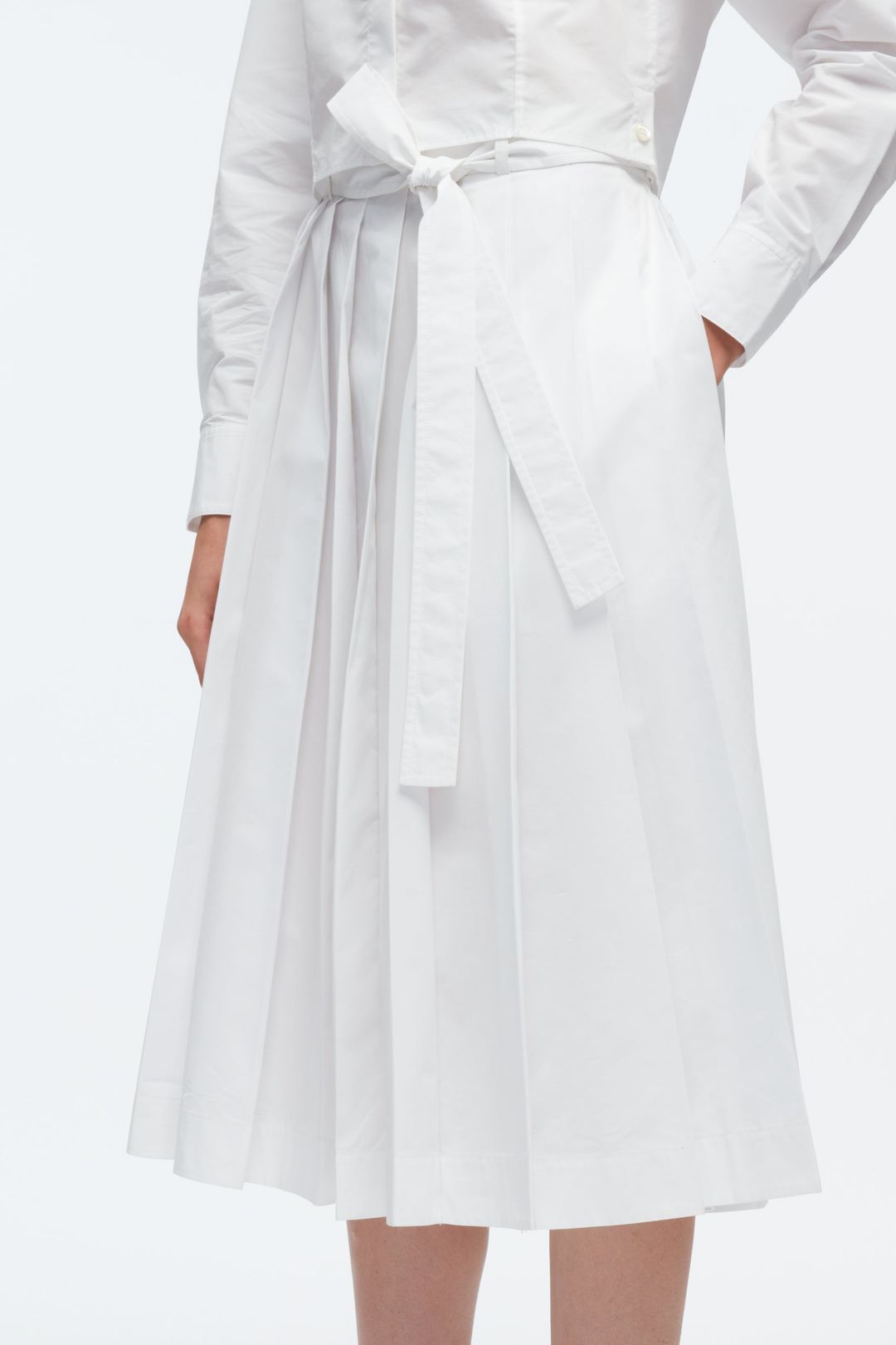 Knife Pleat Belted Skirt #17