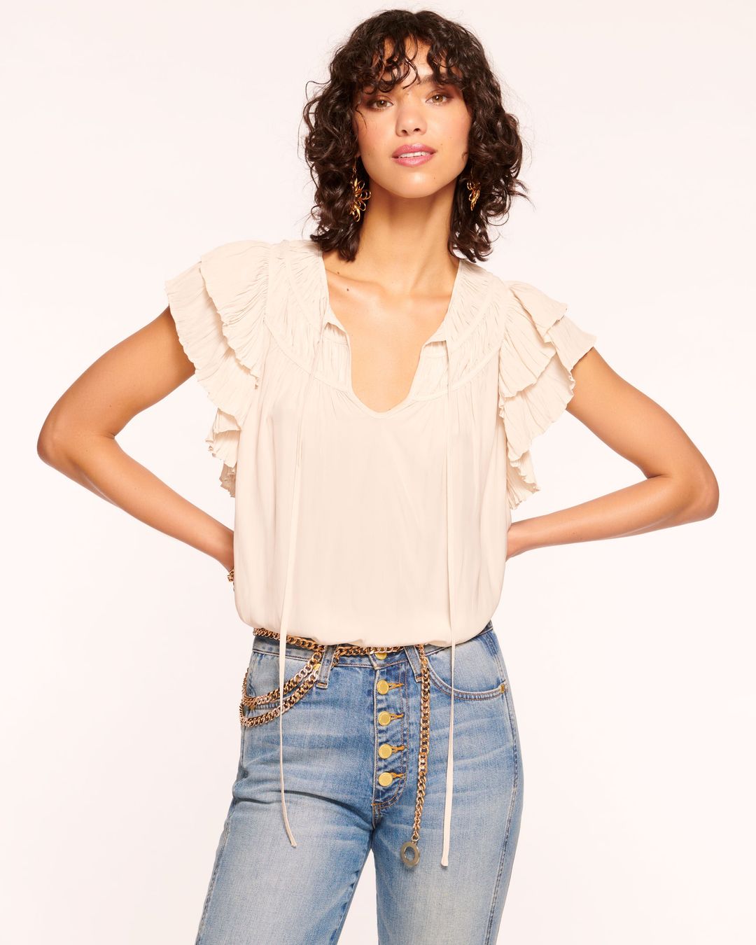 Sue Flutter Sleeve Blouse