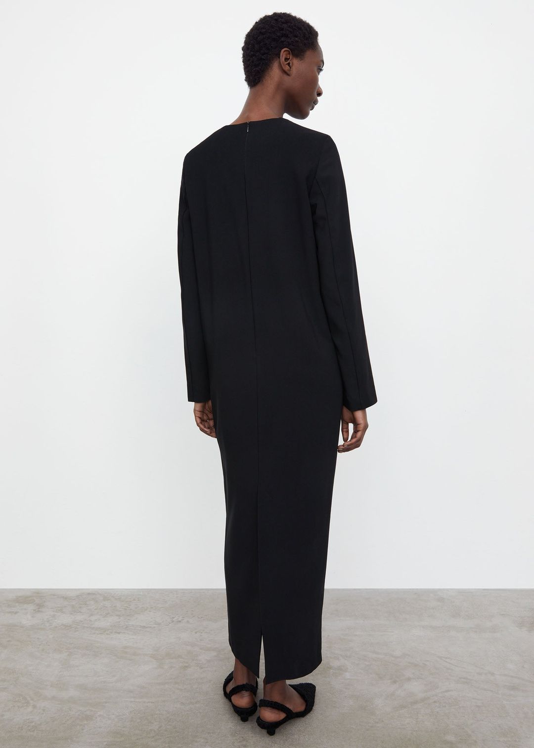 Gathered neck dress black #3