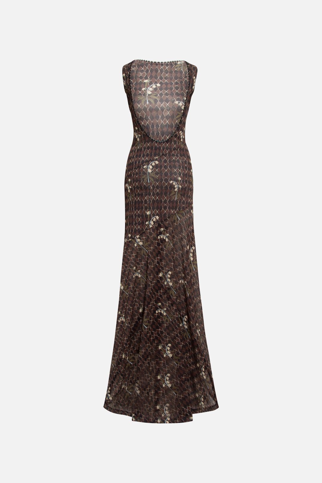 FENS - Open-back printed mesh maxi dress #5