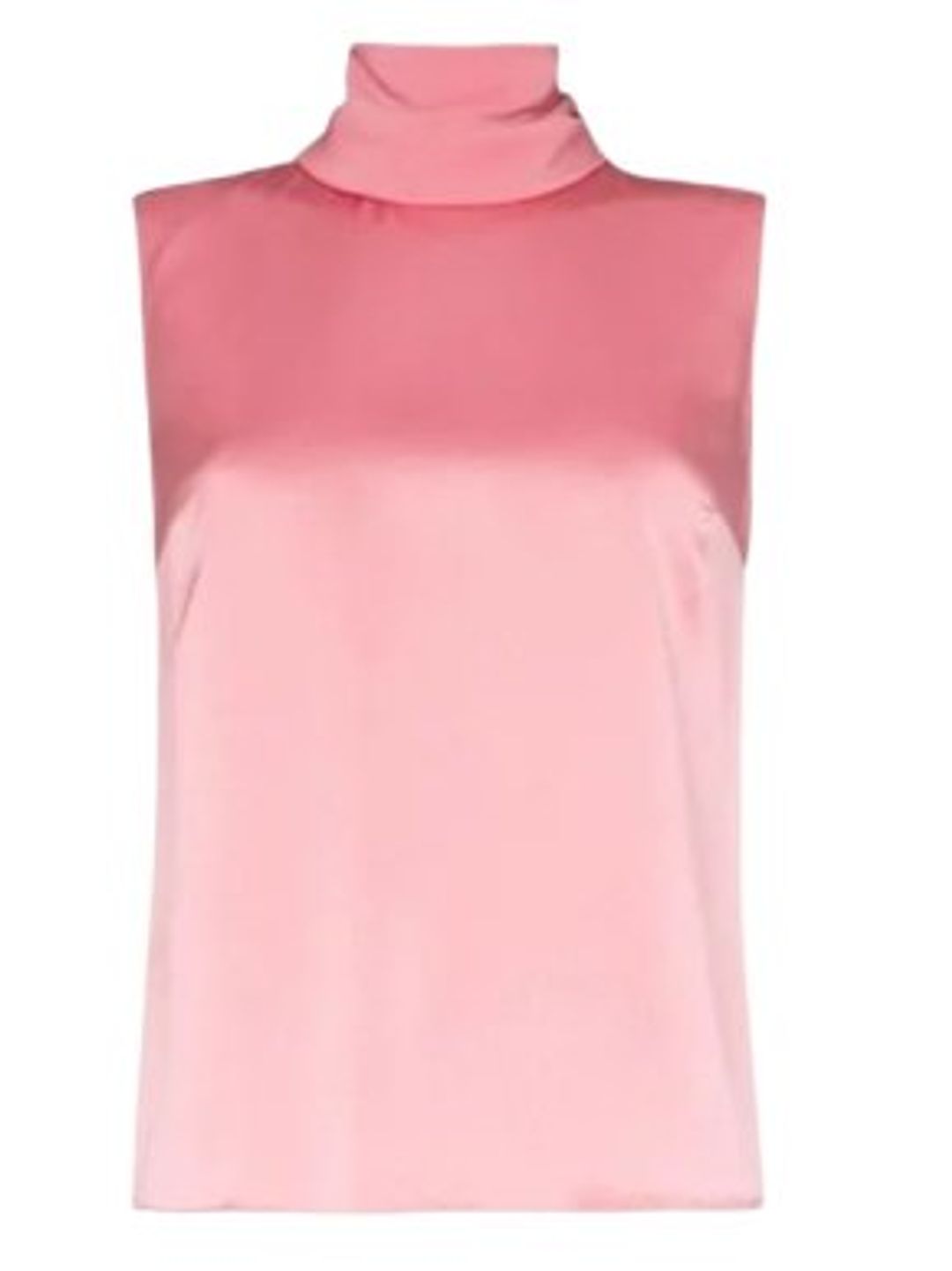 Womens Cowl Neck Sleeveless Satin Top Blouse