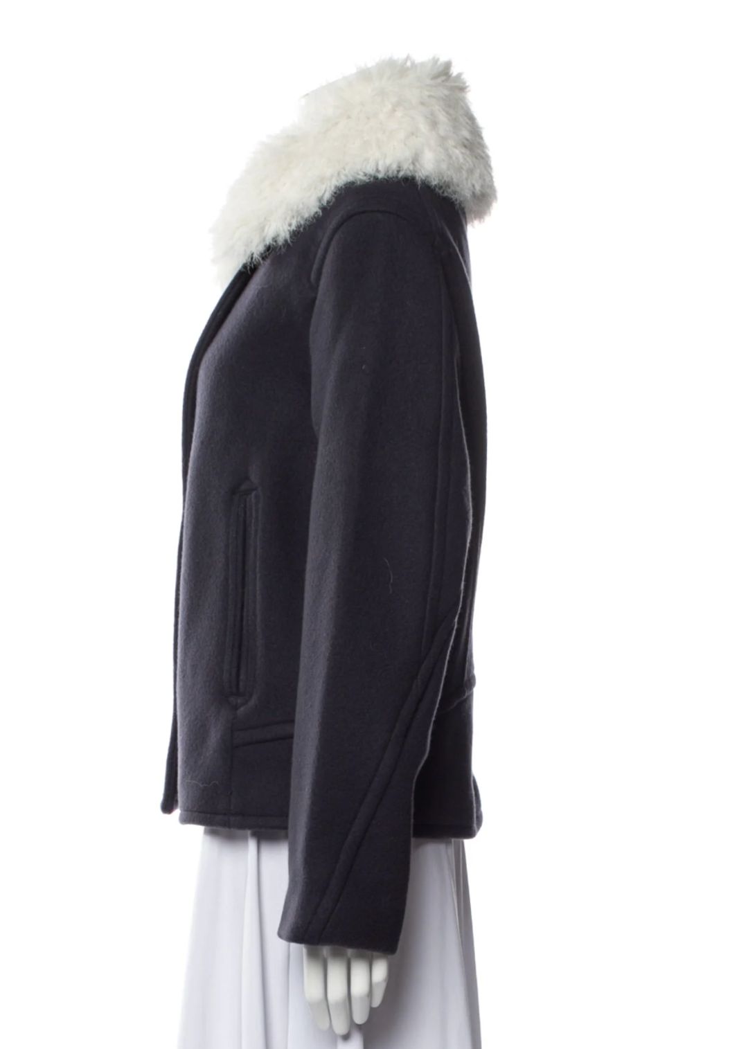 Alfie Double-breasted Peacoat With Detachable Collar In Navy #4