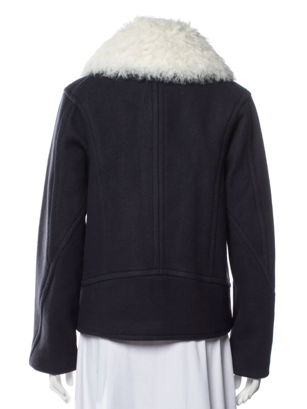 Alfie Double-breasted Peacoat With Detachable Collar In Navy #5