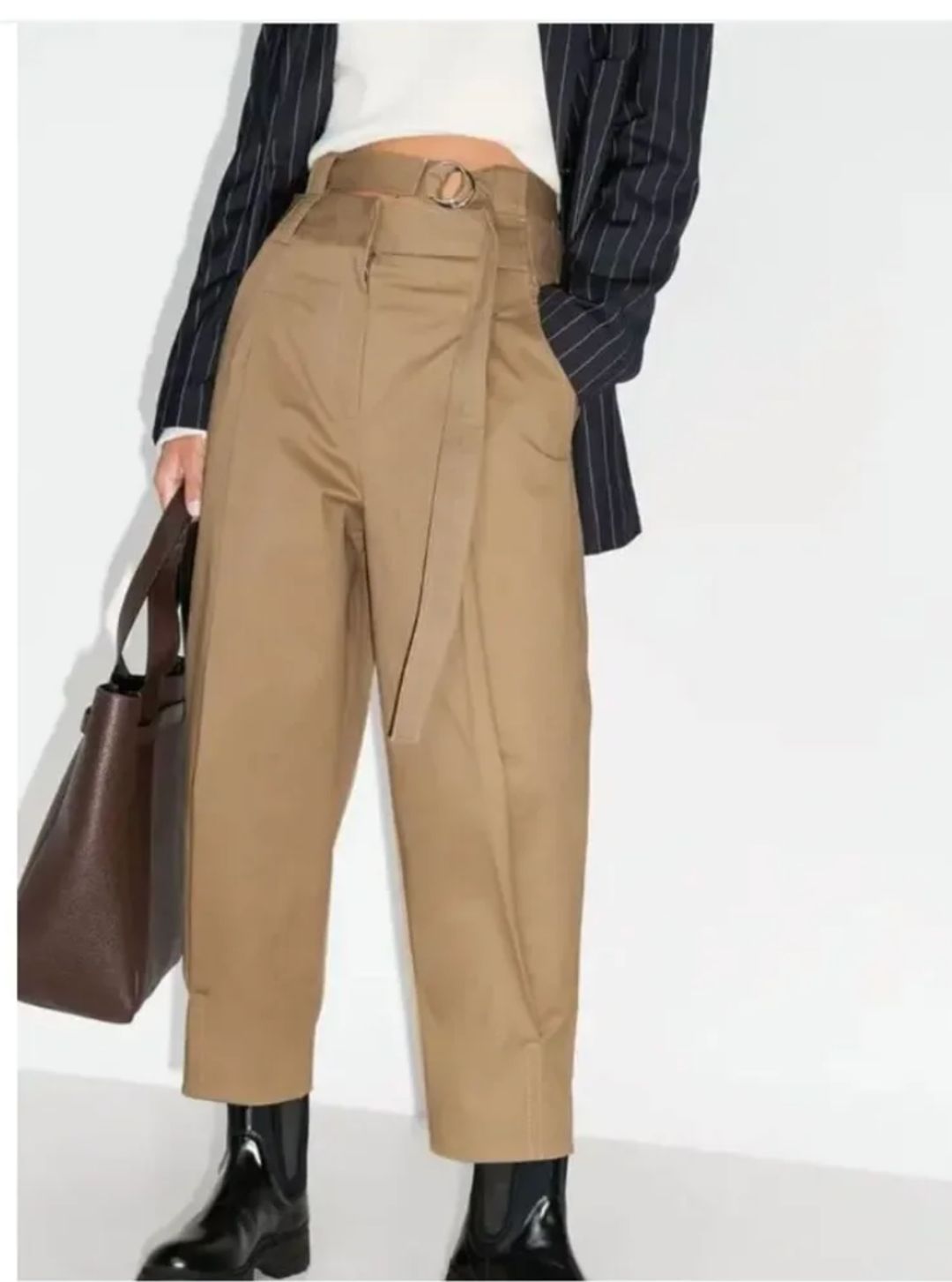 Myriam twill double-waisted sculpted pant