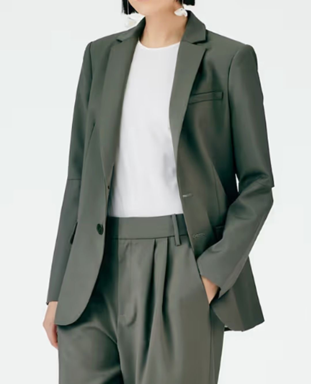 Tropical Wool Cutout Sleeve Marlon Blazer